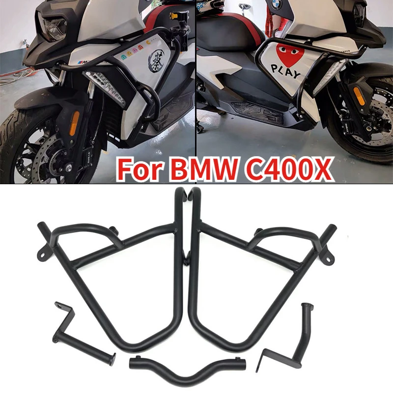 

Motorcycle Crash Bar Hignway Engine Guard Stunt Cage Bumper Front Side Frame Protector Fit for BMW C400X C 400X 2019-2013