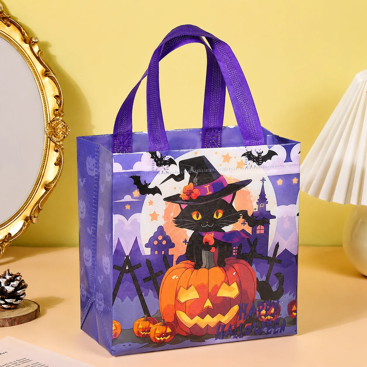 Party Favor Bag Spacious Halloween Gift Bag Halloween Candy Bag Waterproof For Holiday Gifts Candy Packing Daily Shopping