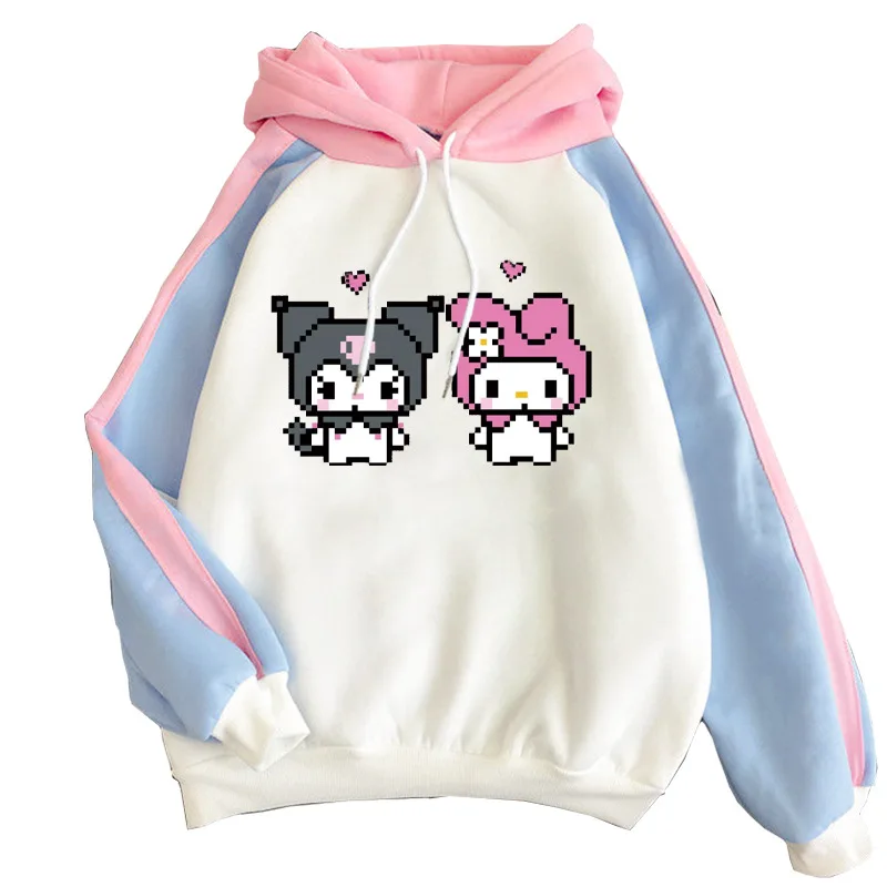 

Sanrio Genuine Boys and Girls Hooded Sweatshirt My Melody Kuromi Cartoon Casual Cute Printed Jacket Top Clothing Gift