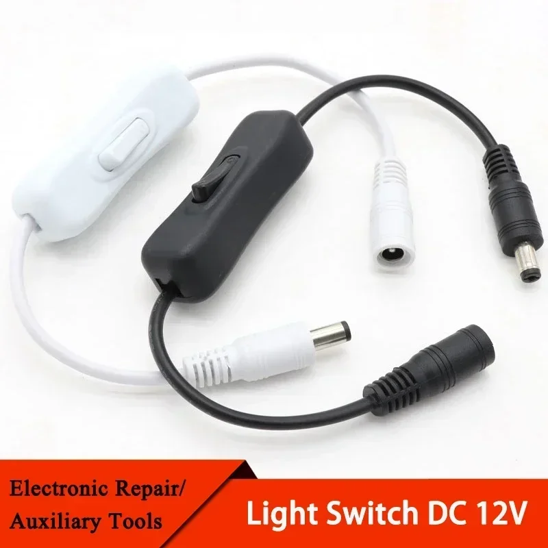 

1/5/10Pcs Light Switch DC 12V Male And Female Power Cord DC Connector 304 Switch 5V 12V 24V LED Light Bar