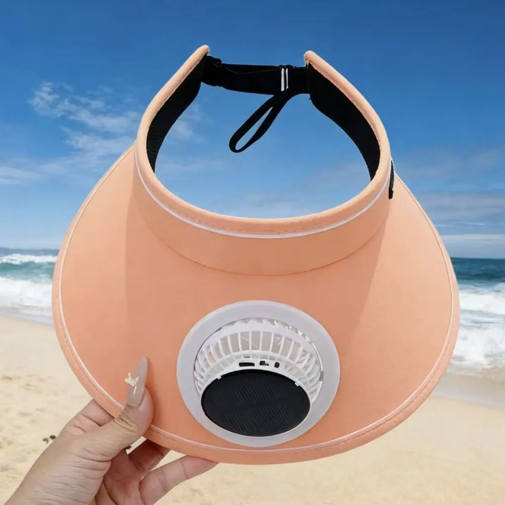 

Fishing Hat Breathable Summer Fan Sunhat Mesh Strong Wind Wide Brim Sun Hat Sun Protection Wide Brim Solar Fan Cap Sport