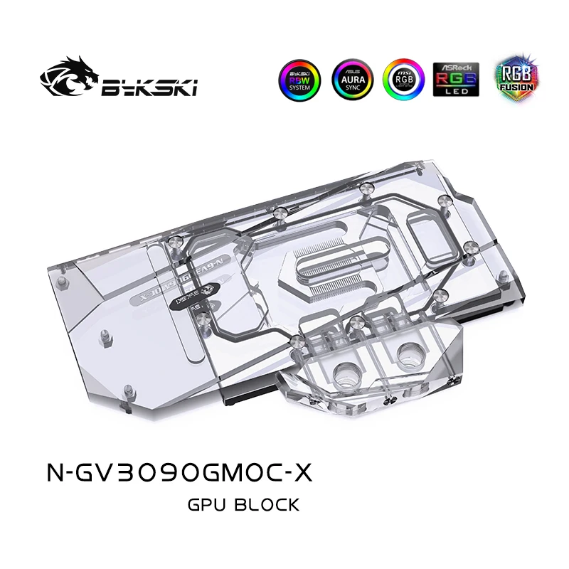 Imagem -04 - Uso do Bloco de Água de Bykski para Gigabyte Rtx 3080 Gaming oc 3x 10g 3090 3080ti Gpu Cartão Bloco de Radiador de Cobre A-rgb em Estoque