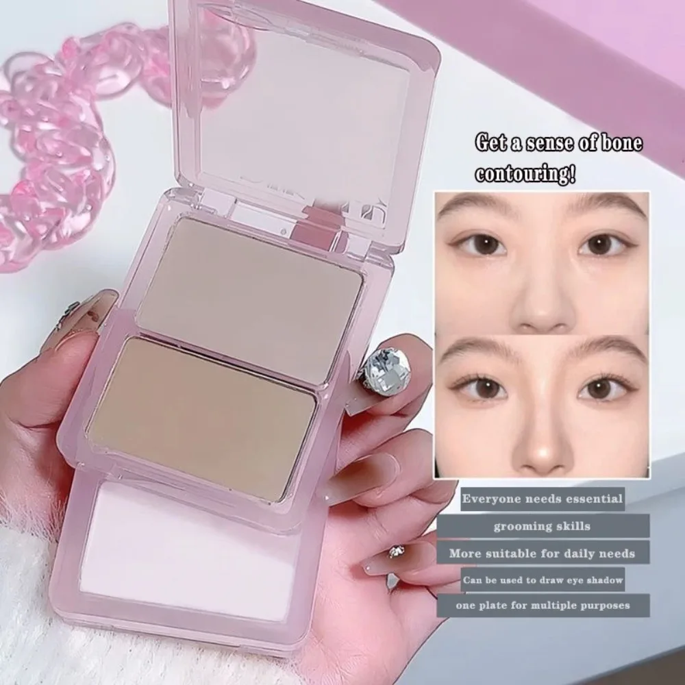 Paleta do konturowania z efektem matu, rozświetlająca, dwukolorowa, koreański makijaż 3D, cień do powiek, róż, prezent