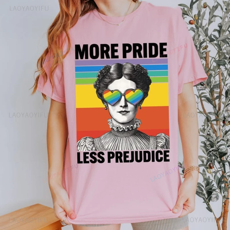 More Pride Less Prejudice LGBT Shirt LGBTQ Pride Anti Homophobic Human Rights Pride Anti Racism Equal Rights Shirt Harajuku Tops