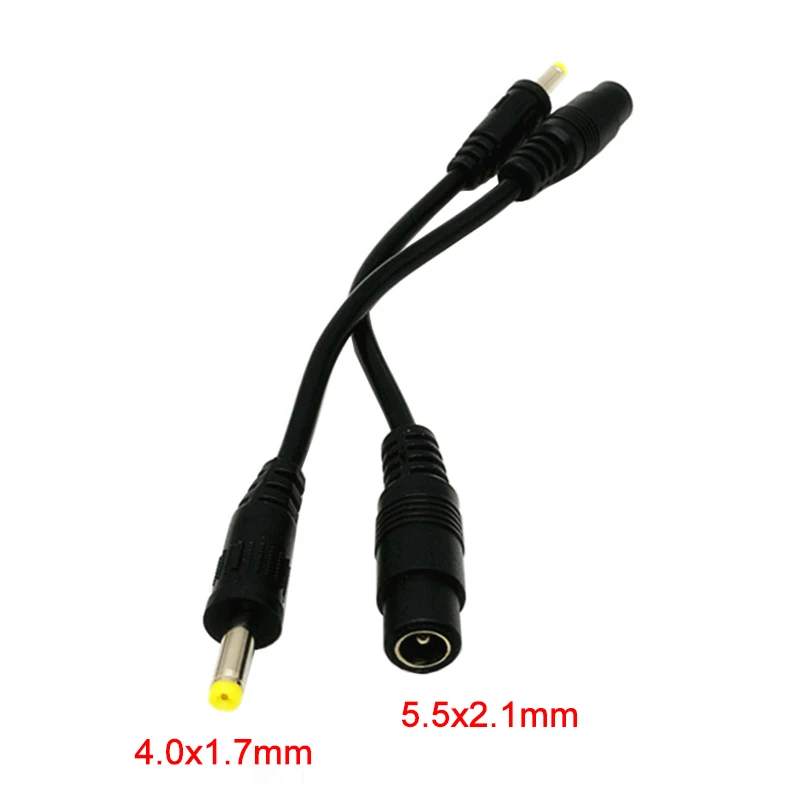 

2pcs DC Power Plug 5.5x2.1mm Female to 4.0x1.7mm Male Connector Power Supply Cable Adapter Converter for CCTV Laptop Camera