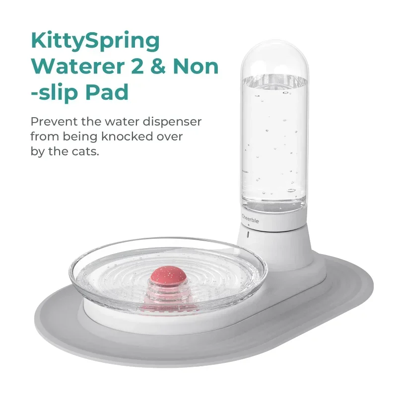 Automatic Pet Water Fountains Gravity Non-Electric Visible Water Level KittySpring Quiet Drinking Fountains