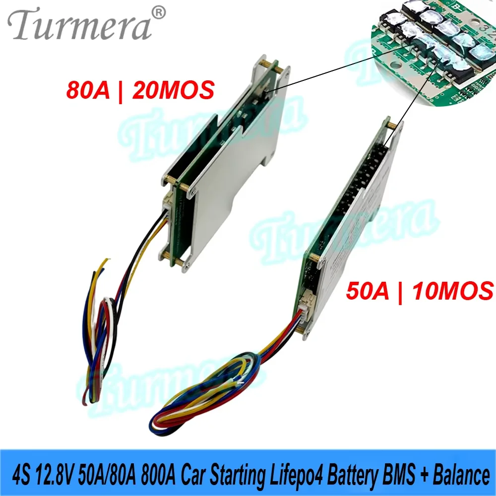 Turmera 4S 12.8V 50A 80A 800A 밸런스 Lifepo4 배터리 BMS 자동차 3.2V 100Ah 200Ah 280Ah 320Ah Lifepo4 배터리 사용 시작
