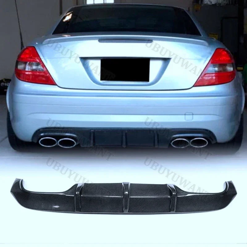 Carbon Fiber For BENZ SLK R171 SLK280 SLK300 SLK350 Rear Bumper Diffuser Lip Spoiler Car Body Kit Accessories 2005-2011