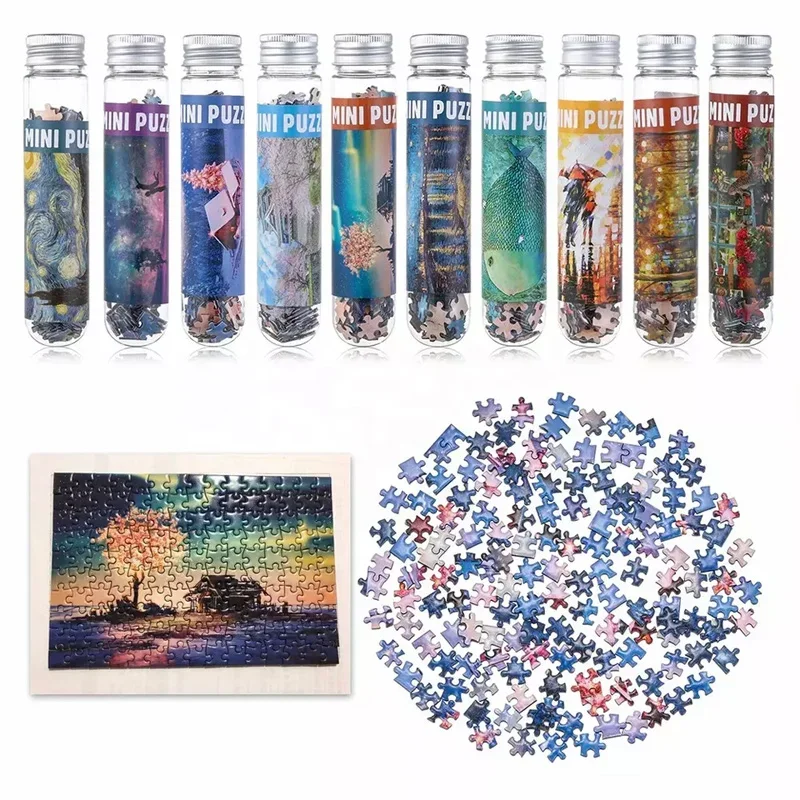 Mini Puzzles pour Adultes, Micro Puzzle, Tube à Essai, Minuscule, Difficile, Divertissement, Décoration Intérieure, 150Pcs