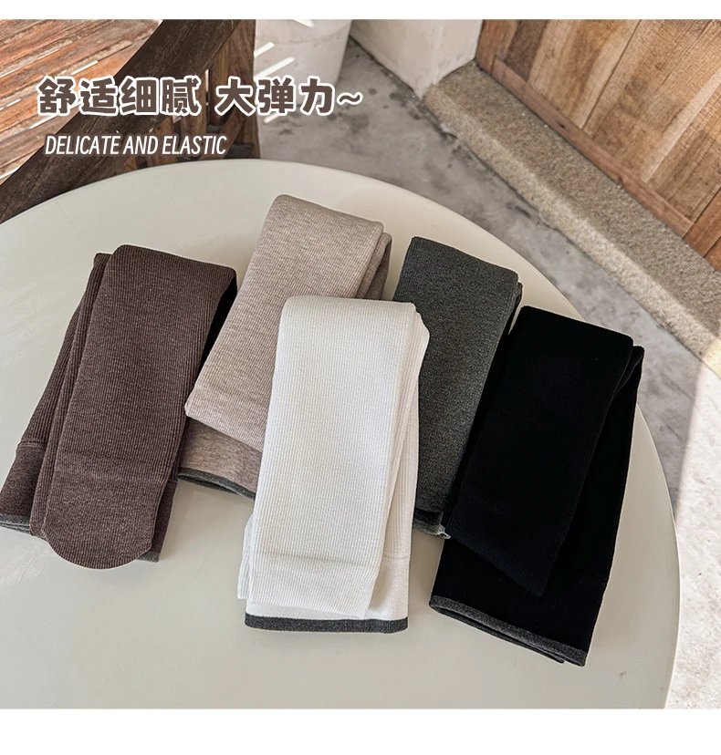 Süße Mädchen Winter Lammwolle Fleece Strumpfhosen Extra dicke Flor vertikale Streifen Strumpfhosen Ultra warme Plüsch weiche Student Kinder Leggings – Detail 15