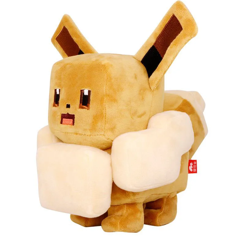Kawaii Pokemon Plüschtier Quadratischer Pikachu Eevee Bulbasaur Squirtle Psyduck Stoffpuppe Dopamin-Plüschtier Heimdekoration Mädchengeschenk
