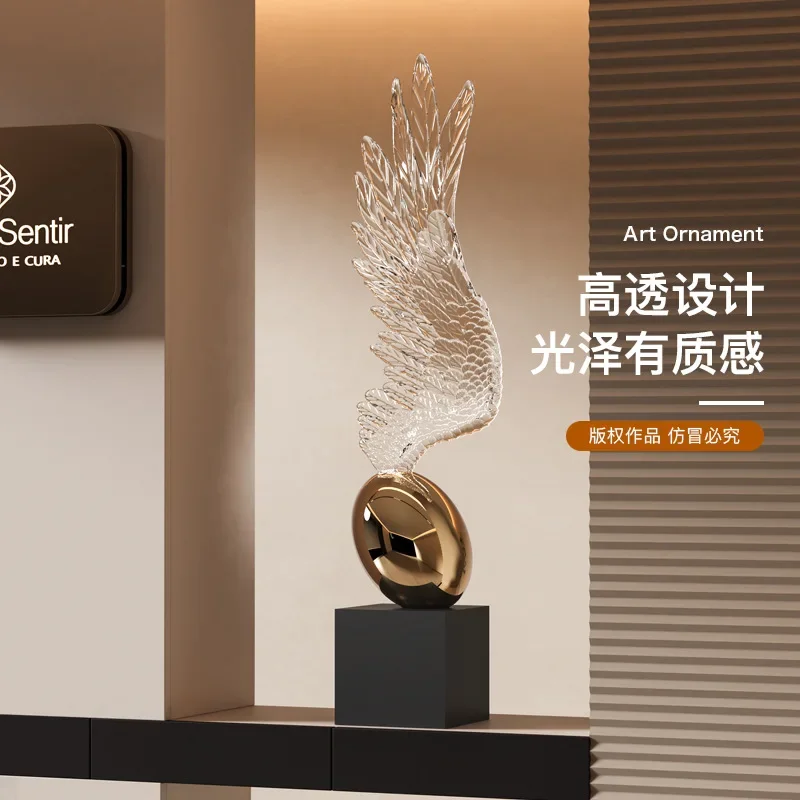 Transparent wing art abstract ornament sales department hotel floor-to-ceiling sculpture office front desk decoration