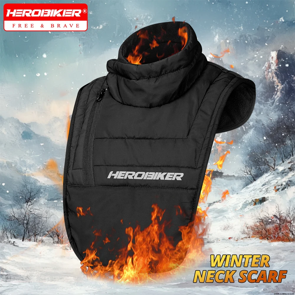 HEROBIKER الشتاء التزلج وشاح للرقبة الدافئة يندبروف متسابق الصدر الرقبة الدراجات طوق الرقبة الحرارية موتو التزلج وشاح حراري في الهواء الطلق