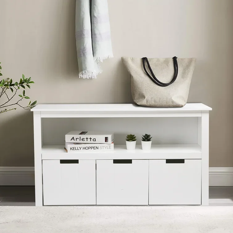 

Kids Toy Storage Organizer with Bins, Children Daycare Shelf, 3 Wooden Toy Box Toddler Classroom Display Cabinet