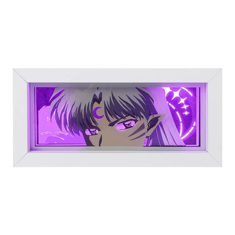 Anime 3D Anime Olhos Caixa De Luz, Corte De Papel Em Camadas, Caixa De Sombra, Luzes LED, Candeeiro De Mesa, Presente de Aniversário Infantil