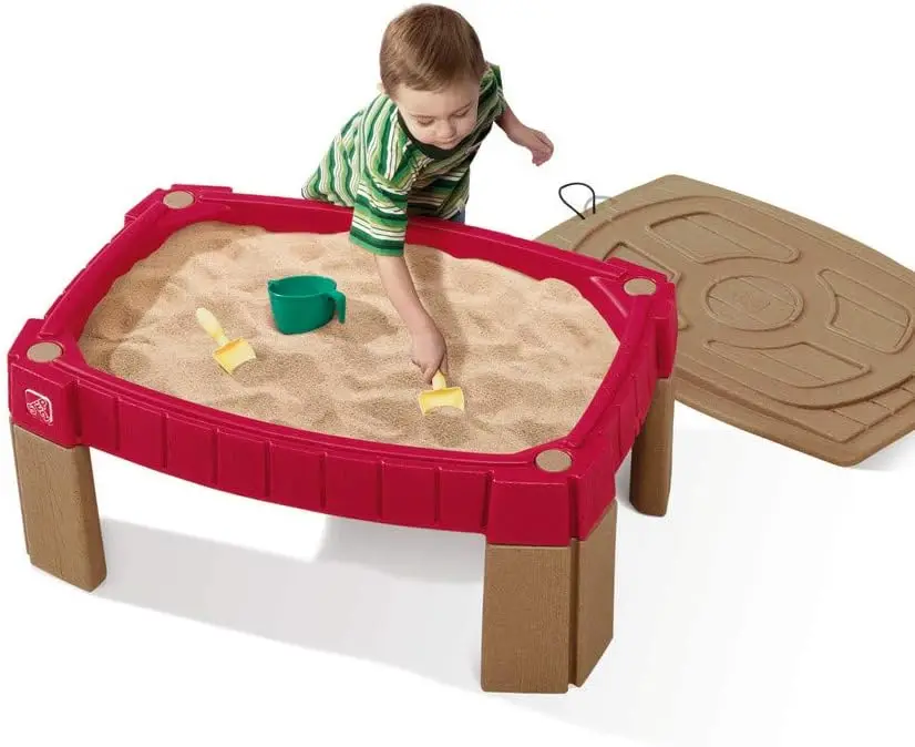 

Naturally Playful Sand Table, Kids Sand Activity Sensory Table, 5 Piece Accessory Kit, Toddler Summer Outdoor Toys, 2+ Years Old