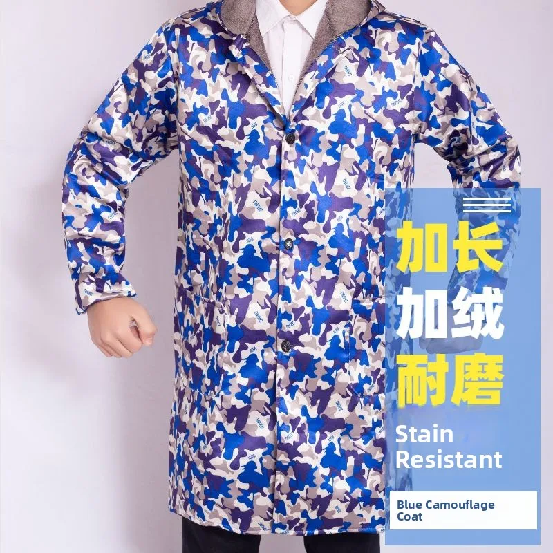 

Рабочий фартук Thiened Fce, водостойкий, маслостойкий, мужская зимняя рабочая одежда, кухонный халат, уличная одежда, прочный, устойчивый к пятнам