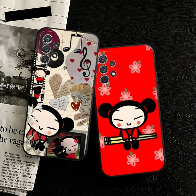 Fashion Cute Cartoon Pucca Phone Case Back For Samsung S22 S23 S30 S21 S20 S9 S10 S8 S7 S6 Pro Plus Edge Ultra Fe Silicone Soft