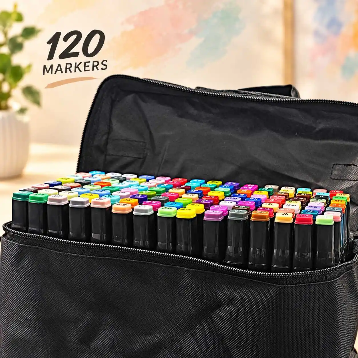 120pcs Dual Tip Alcohol Art Markers for Sketching and Illustration