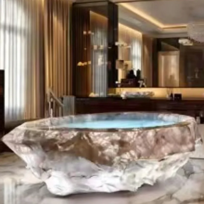 Luxury Stone Baths,Exotic Brazil Natural Stone Bath Tub Luxury Standing Bolivian Blue Bathtub Outdoor Whirlpool Bathtub