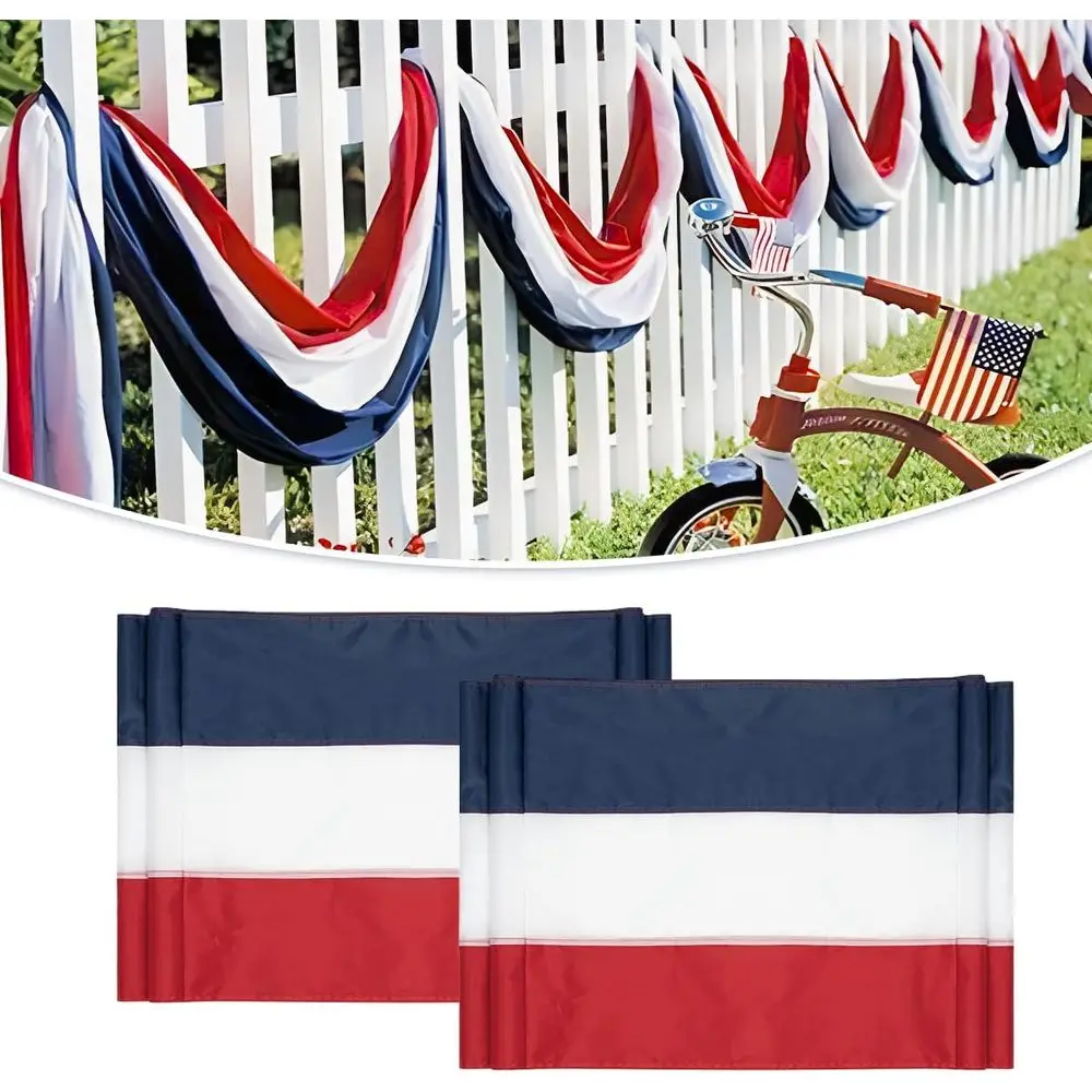 

Патриотическая гирлянда-флажки США, украшения ко Дню независимости 4 июля, большой красно-бело-синий баннер 2x20 футов, для Дня ветеранов и Дней памяти.