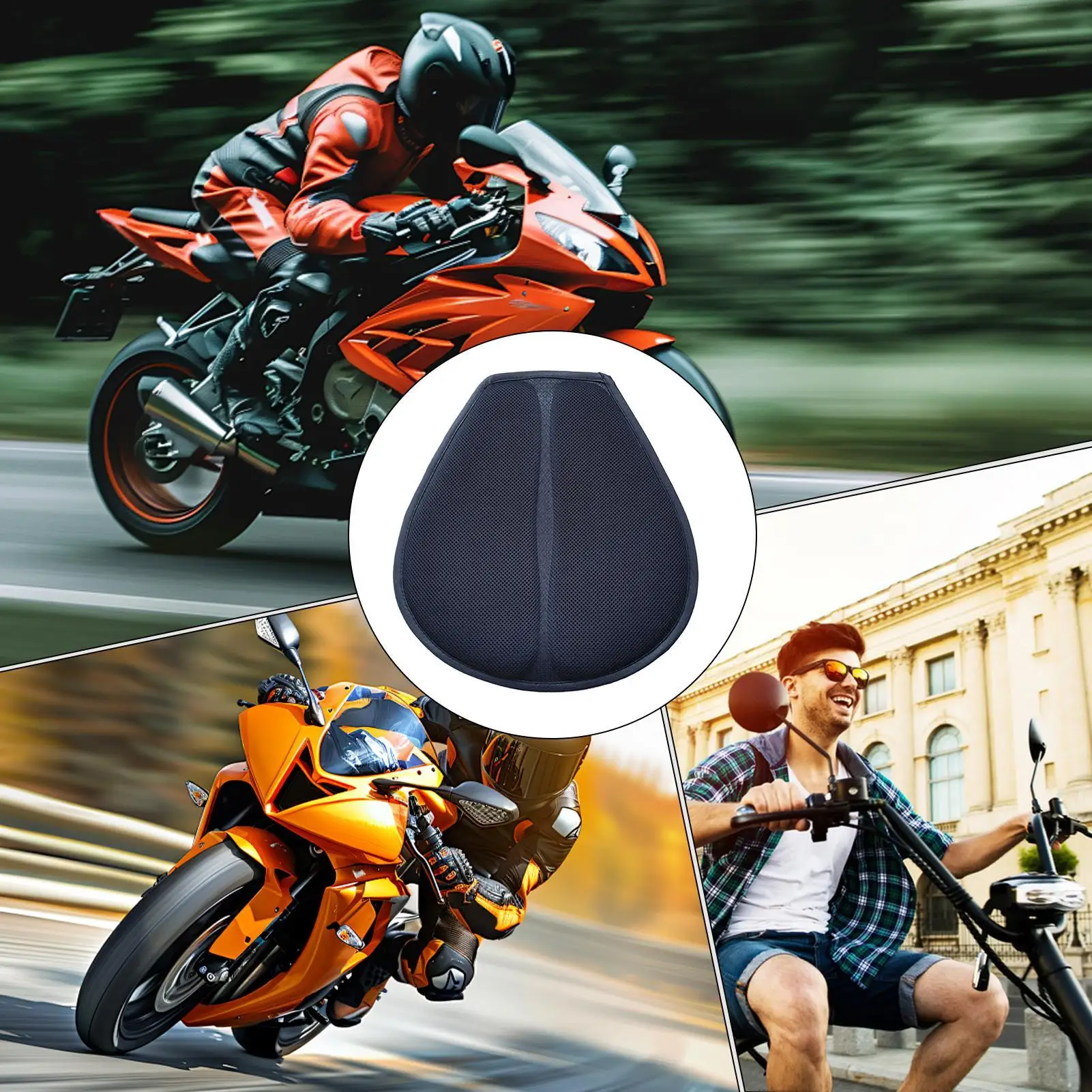 

Motorcycle Seat Padding Seat Cushion For Motorcycle Padded Removable Insert Anti Sweat Comfort Booster Memory Foam Breathable
