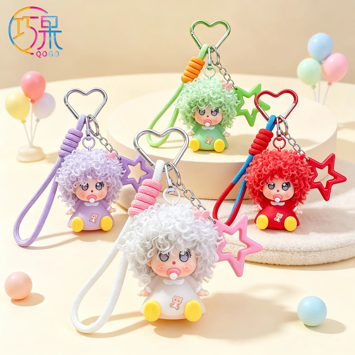 1pc creative fun exquisite colorful curly nipple doll keychain backpack accessories pendant gift
