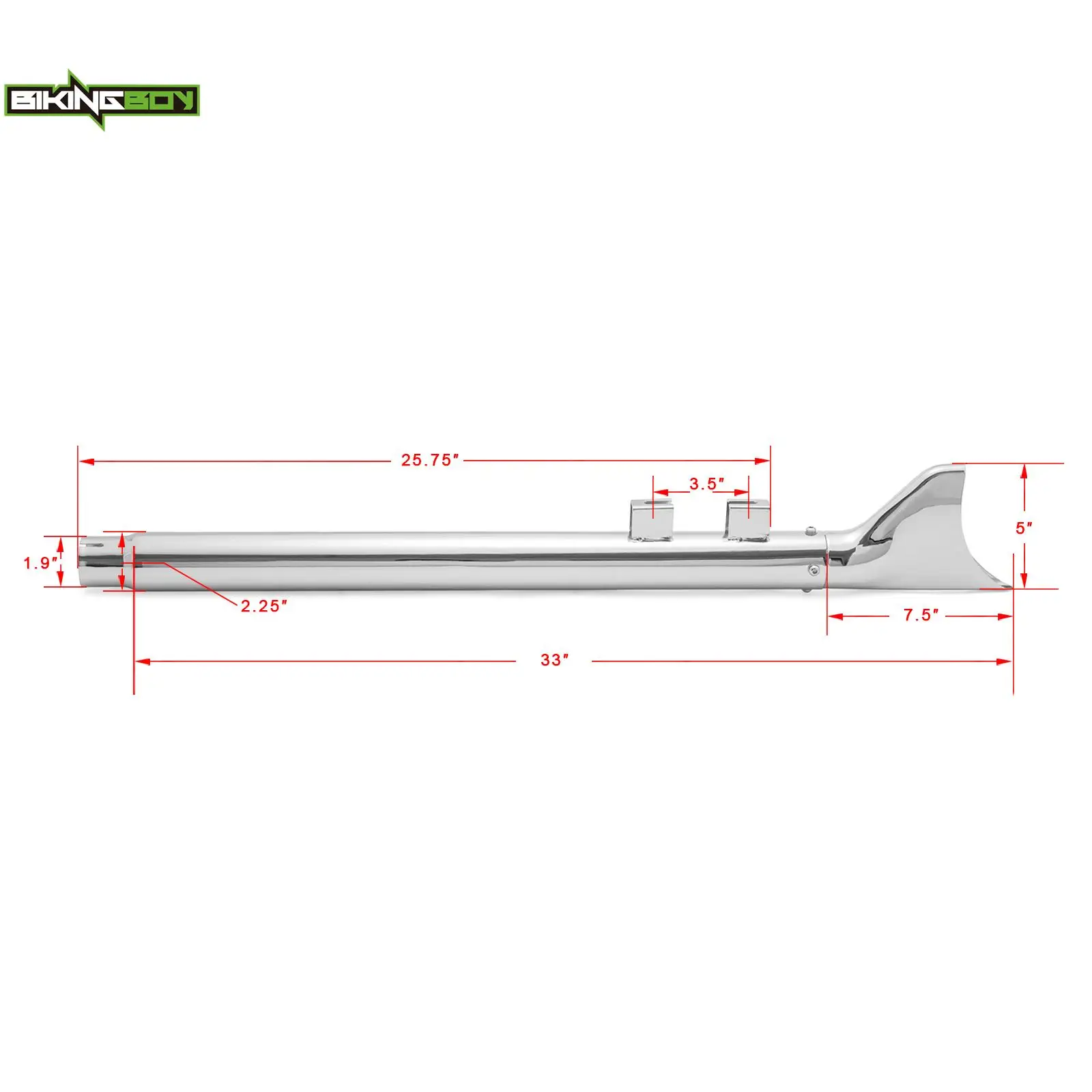 For Touring Bagger Electra Glide FLHT FLTR Road King FLHR FLHX TRI 17-22 Fishtail Slip On 33