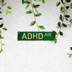Humorous Metal Sign Adhd Ave Ideal for Home Bar Cafe and Garage Decor Durable Artistic Wall Hanging