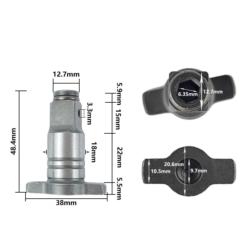 

Адаптер для электрического гаечного ключа, переоборудованный адаптер для отвертки с квадратной головкой, Т-образный вал, многофункциональный инструмент двойного назначения, 1 шт.