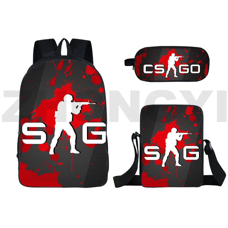 3D Print CSGO Backpack Shooting Game Shoulder Bag 16 Inch Anime  Cute CS GO Bookbag Bagpack School Bag Counter Strike