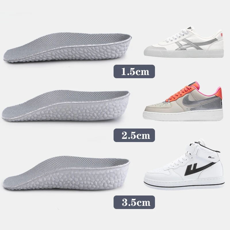 Height Increase Half Shoe Insoles Women Men Sports Breathable Memory Foam Arch Support Orthopedic Heel Lift Shoe Pads Unisex