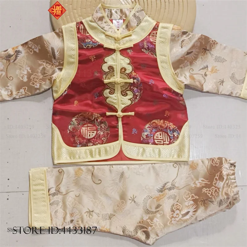 conjunto-infantil-tradicional-chines-tang-blusa-e-calca-2-pecas--roupa-vintage-jacquard-para-ano-novo-e-primavera-camisa-de-manga-longa-nova