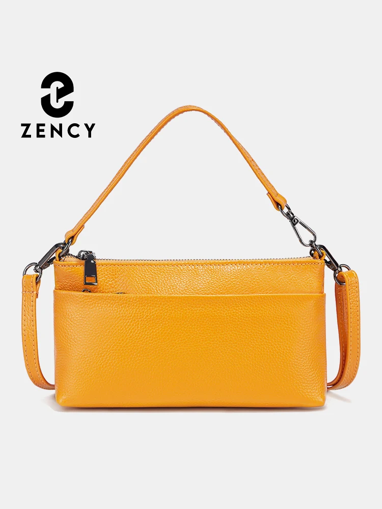 

Zency натуральная кожа ярко-желтая сумка через плечо женская сумка высшего качества розовая сумка для телефона клатч сумка через плечо с длинным ремешком