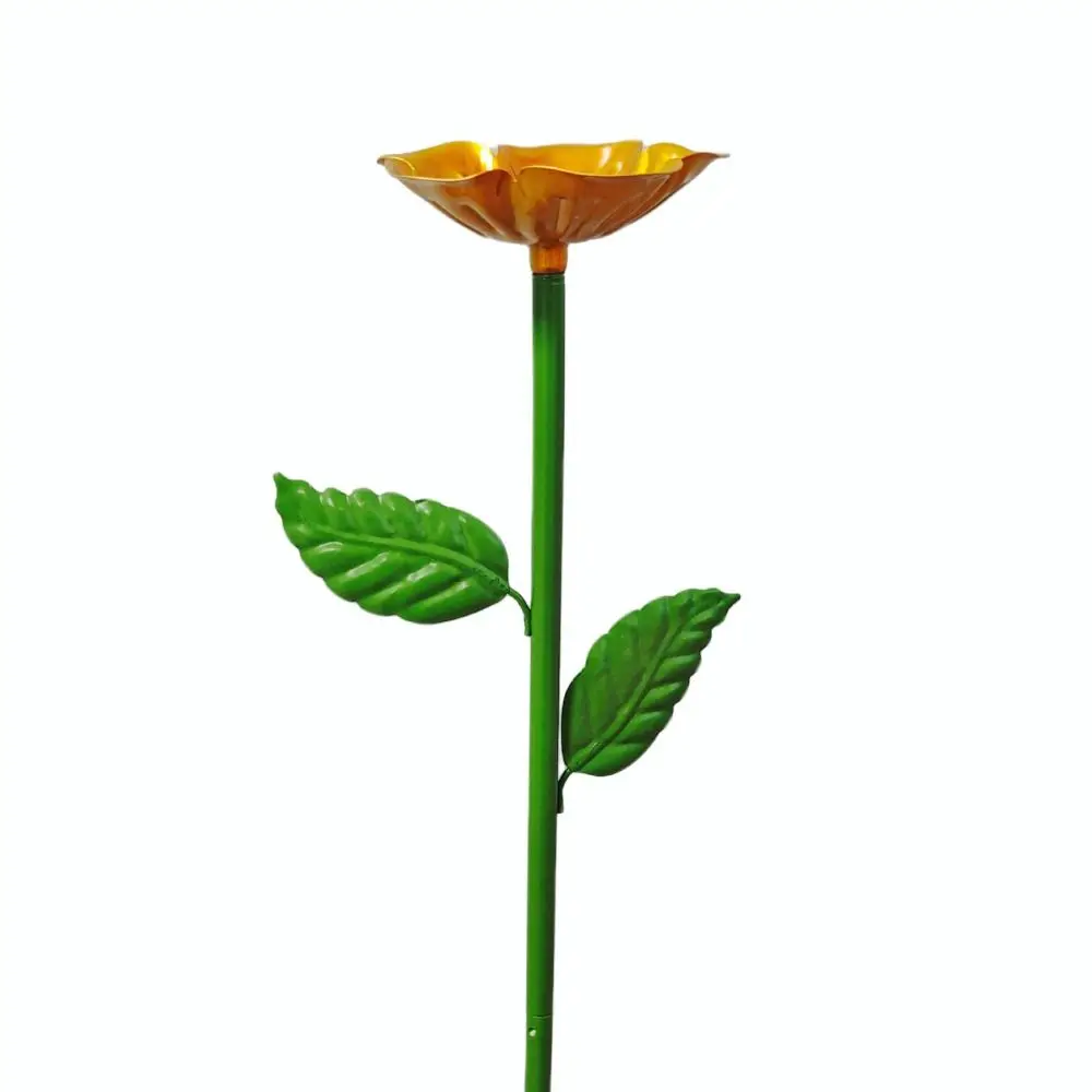 2pcs Durable Metal Bee Watering Cup Flower Design Plug-in Bee Drinking Cups Rust proof Waterproof Butterfly Bath Bowl Balcony