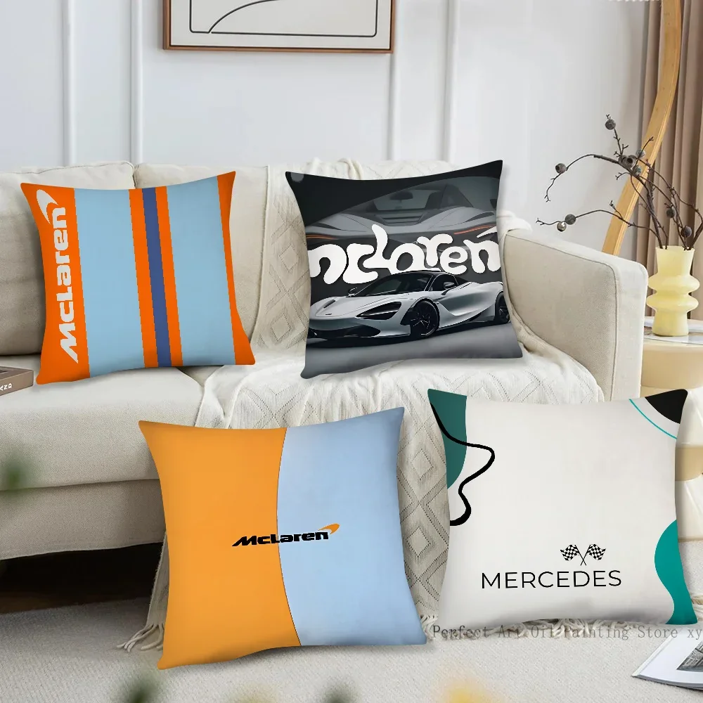 Fashion Brand Model M-Mclaren F1 Pillow Case Square Pillow Bedroom Sofa Leisure Comfort CushionLiving Room Home Decoration 40X40