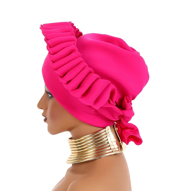 Африканские головные уборы Auto Gele Aso Oke, готовые к ношению Autogele Africa Shimmer Hijab Cap, нигерийский свадебный геле, мусульманский тюрбан, повязка на голову