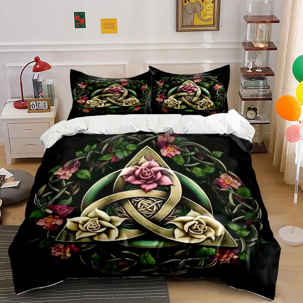 Celtic Rose Wall Art Set Multiple sizes kid's and adults' bedroom Exquisite 3PC bedding set, gift