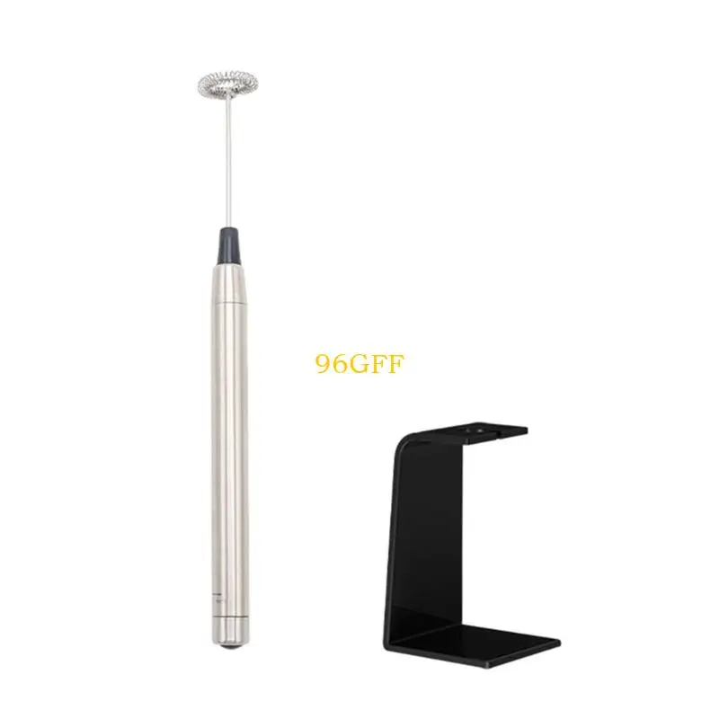 96GF Electric Milk Mixer Handheld High Speed Motor Design Includes Stand For Coffee Latte Travel Office Egg Beater