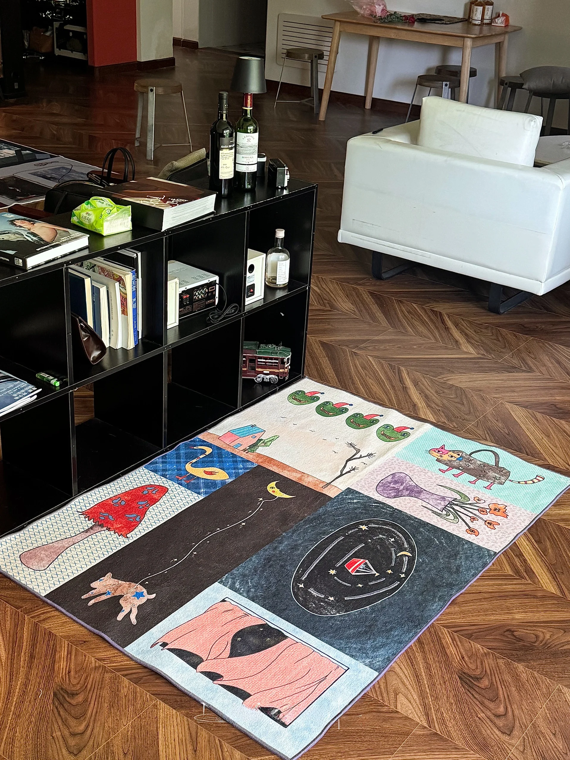 

Ковер Nowhy op для гостиной с мотивом грибов, круглый, легко чистится, подходит для домашних животных, с забавным детским дизайном