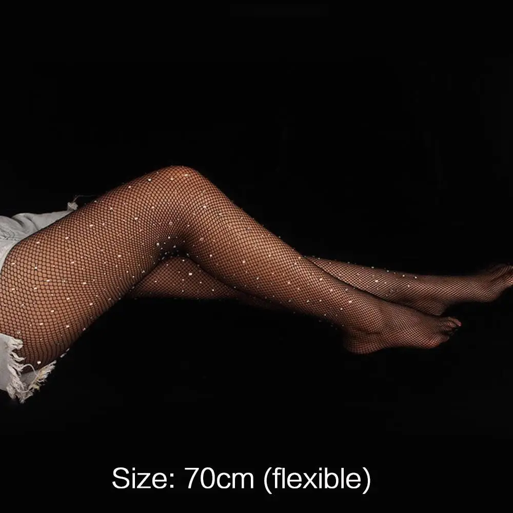 العصرية لامعة شبكة صيد السمك الجوارب شبكة صغيرة بريق جوارب طويلة الاكريليك الساخن حفر جوارب النساء فتاة #6