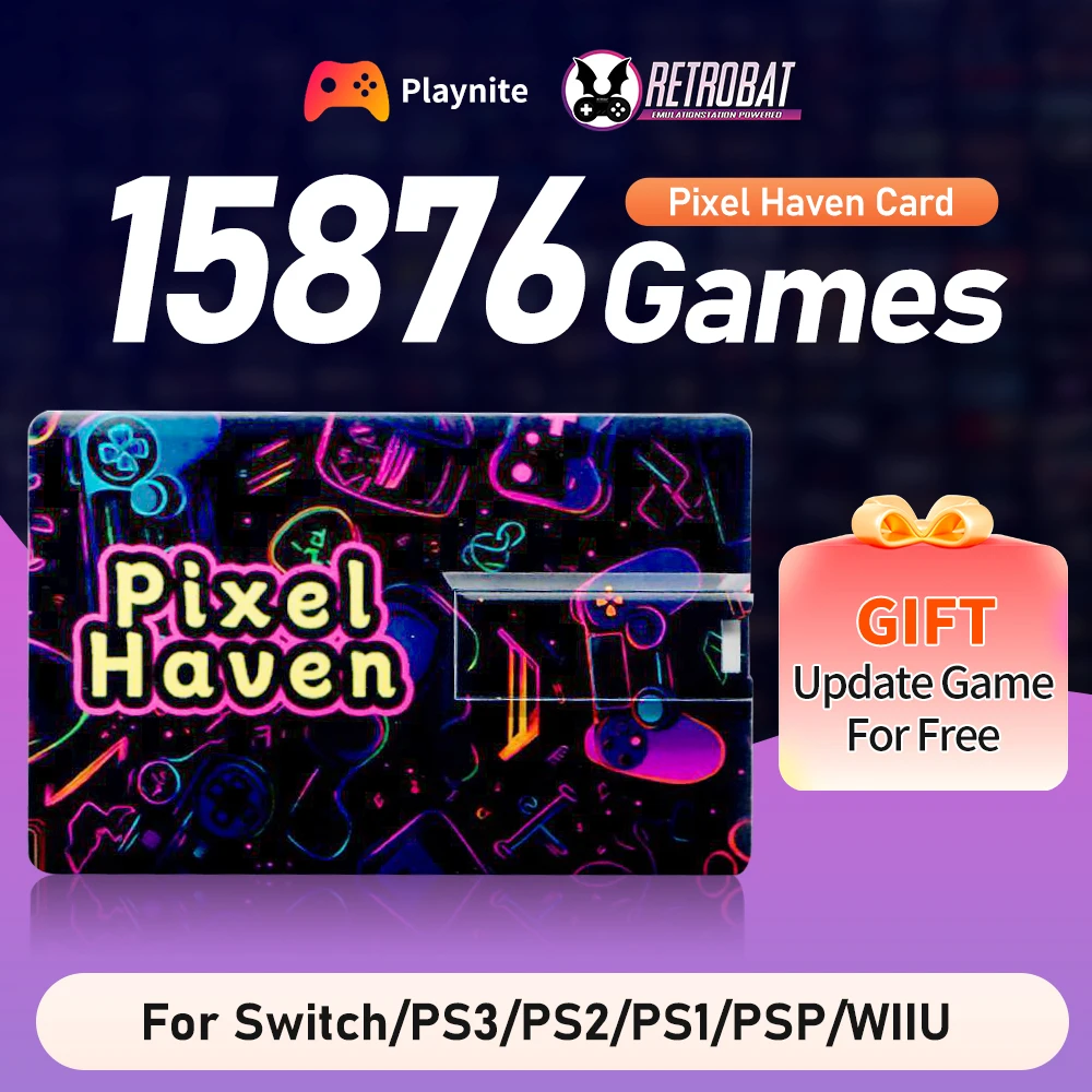 

Pixel Haven Card with 15876 Retro&AAA Game for Win PC/Laptop/Handheld Game Console for Switch/PS3/2/1/PSP/WIIU Playnite&Retrobat