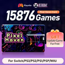Cartão Pixel Haven com 15876 Retro & AAA Jogo para Win PC/Laptop/Console de jogos portátil para Switch/PS3/2/1/PSP/WIIU Playnite & Retrobat