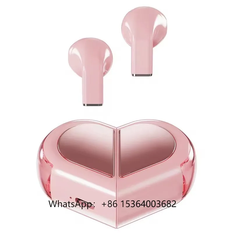 

Fashion Design TWS Earbuds with Charging Case Bone Conduction Wireless Headset In-ear K520 Lovely Pink Mini Heart Shape