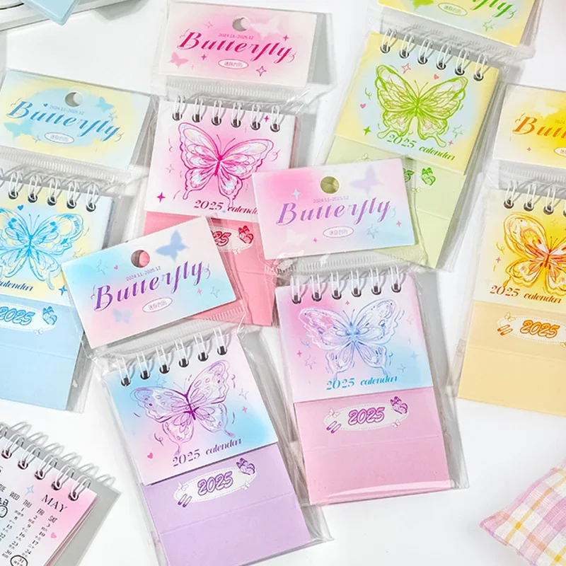 Mr. Paper 6Style 1Pcs/bag Butterfly Mini Desk Calendar for DIY Handbook Desktop Office Decoration Student Note Taking Study