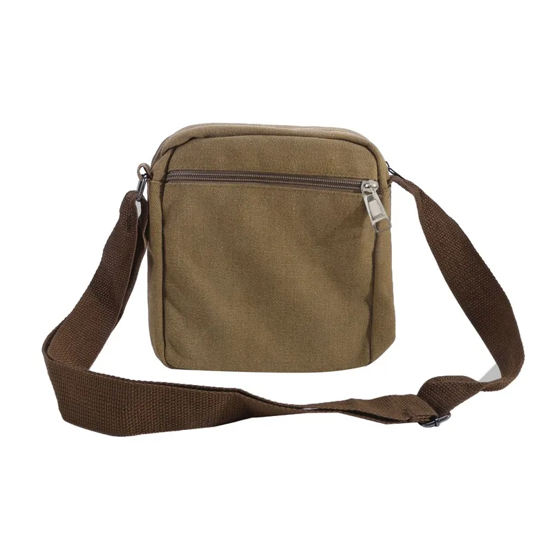 Multifunctional Men\'s Shoulder Bag Flap Solid Color Casual Messenger Canvas Travel Male Crossbody Bags