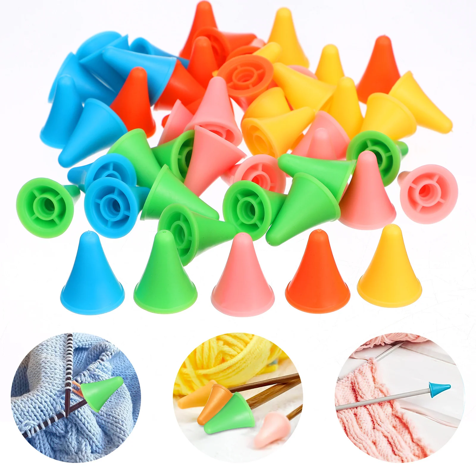 50 قطعة غطاء إبر الحياكة سدادة مطاطية ناعمة يغطي لنصائح الإبرة مفاهيم الحياكة لوازم الحرفية سدادات إبرة متماسكة