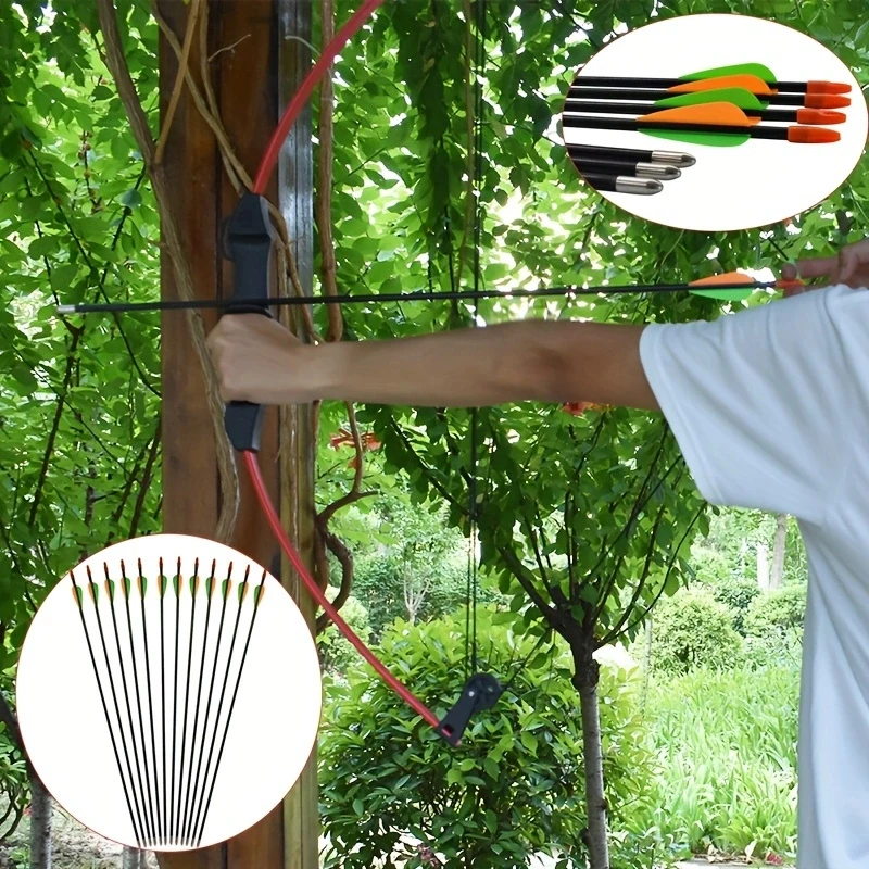24er-Pack 29-Zoll Metall-Übungspfeile für die Jagd, Outdoor-Jagdpfeile, Outdoor-Zubehör für Erwachsene, Geeignet für Langbogen-Übungen, Pfeile mit stumpfer Spitze – Detail 1