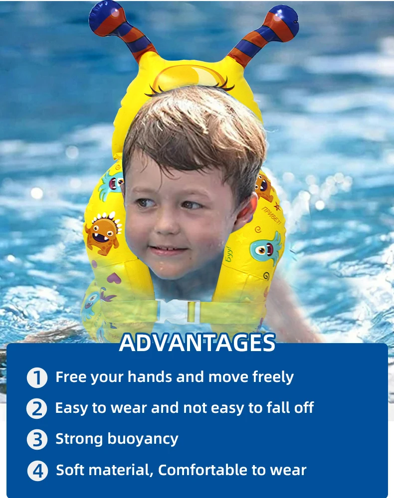 Cute Cartoon Kids Swim Vest Life Jacket Toddler Float Buoyancy Vest for Swimming Pool Beach