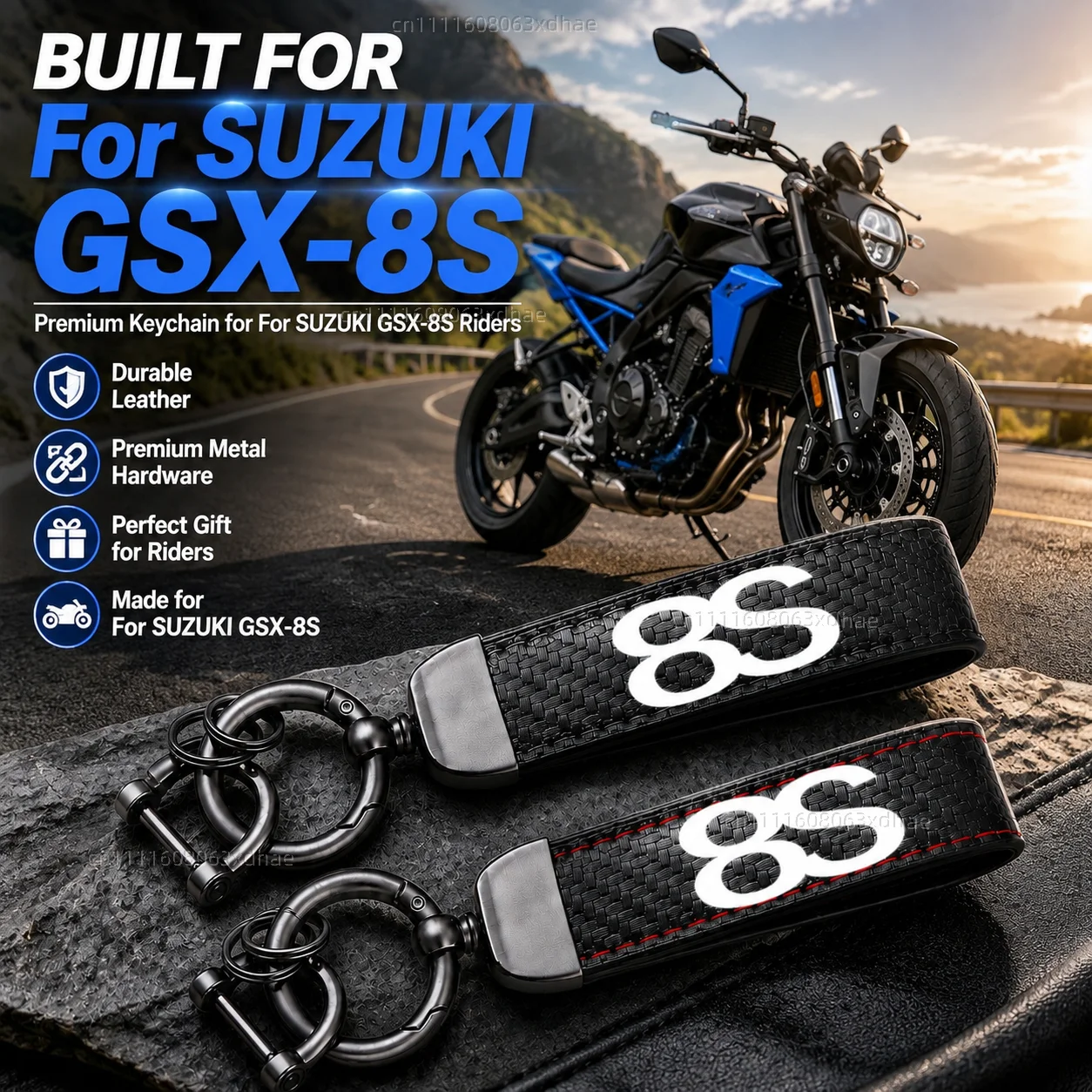 High-Grade Leather Motorcycle Keychain Holder Keyring Accessories For SUZUKI GSX-8S GSX8S GSX 8S 2023 All Years